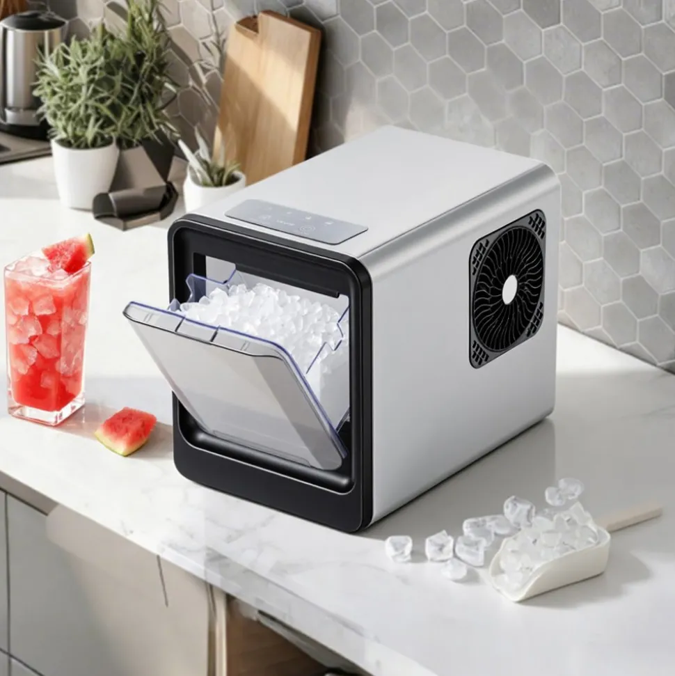 VEVOR Countertop Ice Maker, 33 lbs per Day, Self-Cleaning Portable Machine with Scoop, Drawer-Style Ice Access, Nugget Ice-Making Machine with Chewable Ices for Home, Kitchen, Office, Bar & Party