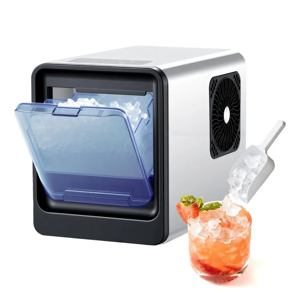 VEVOR Countertop Ice Maker, 33 lbs per Day, Self-Cleaning Portable Machine with Scoop, Drawer-Style Ice Access, Nugget Ice-Making Machine with Chewable Ices for Home, Kitchen, Office, Bar & Party