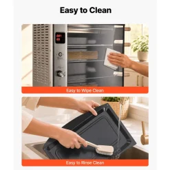VEVOR Countertop Vertical Oven Brazilian Flame 5 Auto Rotating Skewers, for Steak, Fish, Lamb Leg, Outdoor Gas Heating Rotisserie Shawarma Machine, Meat Kebab Grill, with Curved Glass Door