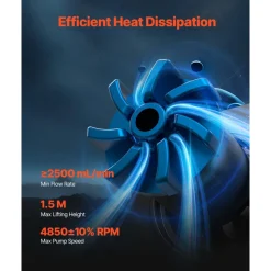 VEVOR CPU Liquid Cooler, AIO CPU Water Cooler - 120mm PWN Fans, Pump, 1.8'' Display, Max. 2200RPM CPU Cooling Fan, Efficient Black PC Water Cooler for Intel 115X/1366/2011/1700/1200, AMD AM4/AM5