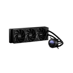 VEVOR CPU Liquid Cooler, AIO CPU Water Cooler - 3 x 120mm PWN Fans & Pump, Customizable Black PC Liquid Cooler with 2.1'' LCD Display & ARGB light, for Intel 115X/1366/2011/1700/1200, AMD AM4/AM5