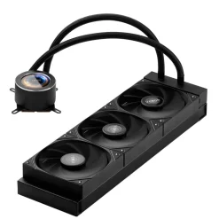 VEVOR CPU Liquid Cooler, AIO CPU Water Cooler - 3 x 120mm PWN Fans & Pump, Customizable Black PC Liquid Cooler with 2.1'' LCD Display & ARGB light, for Intel 115X/1366/2011/1700/1200, AMD AM4/AM5