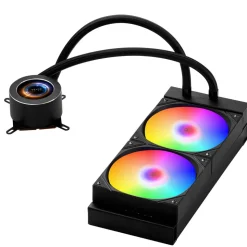 VEVOR CPU Liquid Cooler, AIO CPU Water Cooler - 120mm PWN Fans & Pump, Customizable Black PC Liquid Cooler with 2.1'' LCD Display & ARGB light, for Intel 115X/1366/2011/1700/1200, AMD AM4/AM5