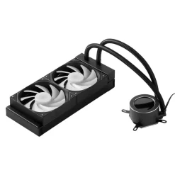 VEVOR CPU Liquid Cooler, AIO CPU Water Cooler - 120mm PWN Fans & Pump, Customizable Black PC Liquid Cooler with 2.1'' LCD Display & ARGB light, for Intel 115X/1366/2011/1700/1200, AMD AM4/AM5