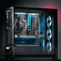 VEVOR CPU Liquid Cooler, AIO CPU Water Cooler - 120mm PWN Fans & Pump, Customizable Black PC Liquid Cooler with 2.1'' LCD Display & ARGB light, for Intel 115X/1366/2011/1700/1200, AMD AM4/AM5