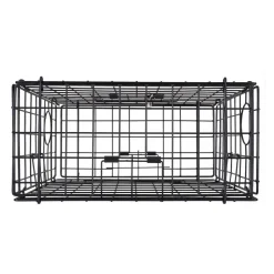 VEVOR Crab Trap, 2 Packs, 24.4x24.4x11.8 inch Heavy Duty Large Crab Pot Trap for Dungeness, Black PVC Coated Wire Mesh for Stealth, with Gauge, Red/White Float, 100ft Leaded Core Rope, and Gloves