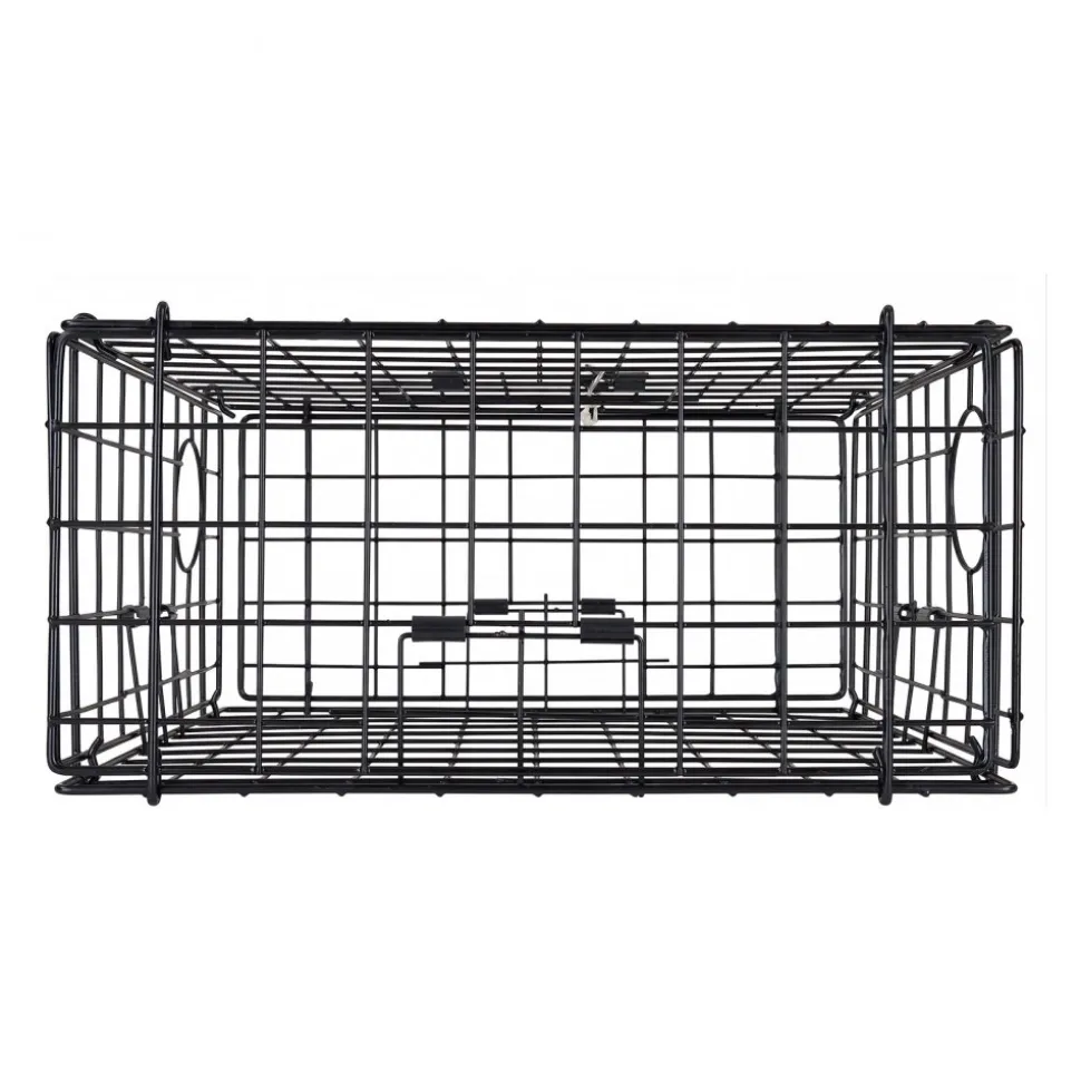 VEVOR Crab Trap, 2 Packs, 24.4x24.4x11.8 inch Heavy Duty Large Crab Pot Trap for Dungeness, Black PVC Coated Wire Mesh for Stealth, with Gauge, Red/White Float, 100ft Leaded Core Rope, and Gloves