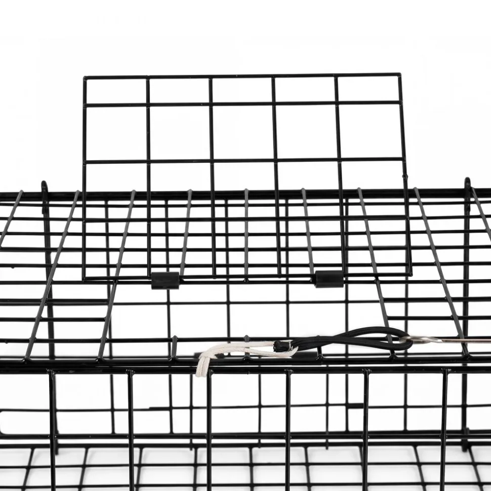 VEVOR Crab Trap, 2 Packs, 24.4x24.4x11.8 inch Heavy Duty Large Crab Pot Trap for Dungeness, Black PVC Coated Wire Mesh for Stealth, with Gauge, Red/White Float, 100ft Leaded Core Rope, and Gloves