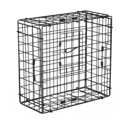 VEVOR Crab Trap, 2 Packs, 24.4x24.4x11.8 inch Heavy Duty Large Crab Pot Trap for Dungeness, Black PVC Coated Wire Mesh for Stealth, with Gauge, Red/White Float, 100ft Leaded Core Rope, and Gloves
