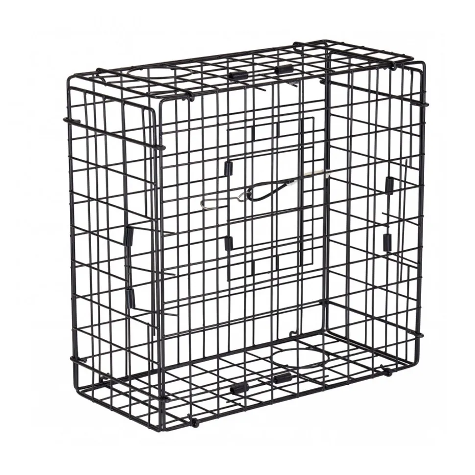 VEVOR Crab Trap, 2 Packs, 24.4x24.4x11.8 inch Heavy Duty Large Crab Pot Trap for Dungeness, Black PVC Coated Wire Mesh for Stealth, with Gauge, Red/White Float, 100ft Leaded Core Rope, and Gloves
