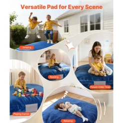 VEVOR Crash Pad, 5 x 5 ft Crash Pad for Kids Sensory with Foam Blocks and Washable Cover, Large Soft Foam Landing Zone Giant Pillow Mat, Sensory Room Equipment for Children Jumping, Relaxing & Play