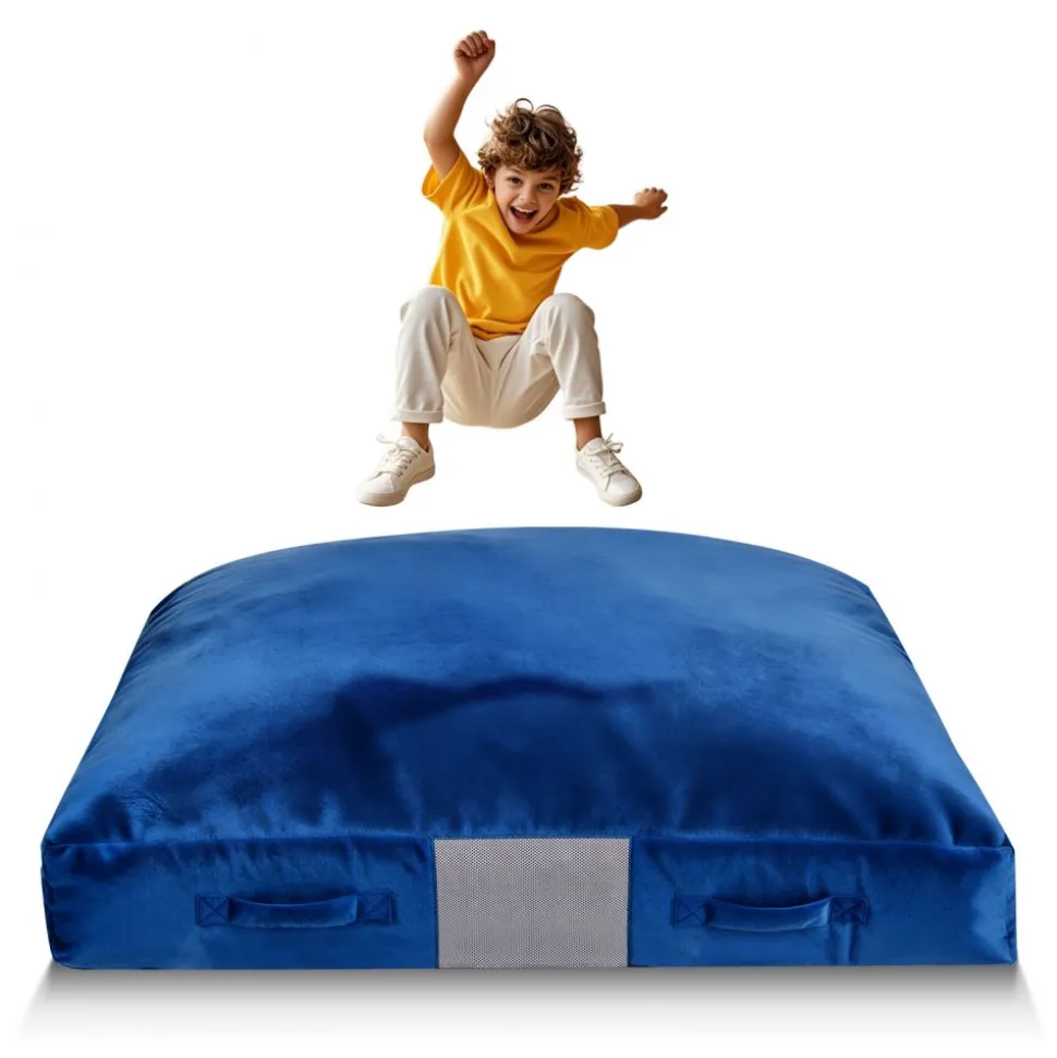 VEVOR Crash Pad, 5 x 5 ft Crash Pad for Kids Sensory with Foam Blocks and Washable Cover, Large Soft Foam Landing Zone Giant Pillow Mat, Sensory Room Equipment for Children Jumping, Relaxing & Play