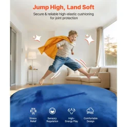 VEVOR Crash Pad, 5 x 5 ft Crash Pad for Kids Sensory with Foam Blocks and Washable Cover, Large Soft Foam Landing Zone Giant Pillow Mat, Sensory Room Equipment for Children Jumping, Relaxing & Play