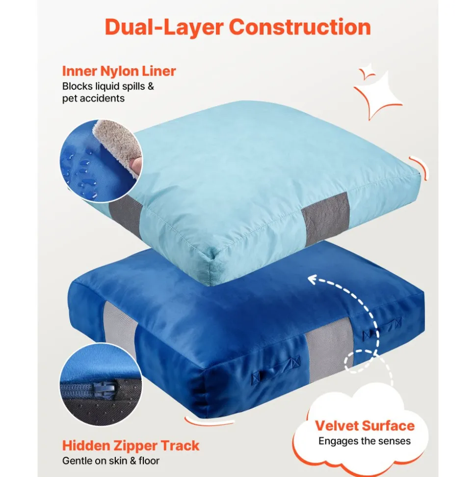 VEVOR Crash Pad, 5 x 5 ft Crash Pad for Kids Sensory with Foam Blocks and Washable Cover, Large Soft Foam Landing Zone Giant Pillow Mat, Sensory Room Equipment for Children Jumping, Relaxing & Play