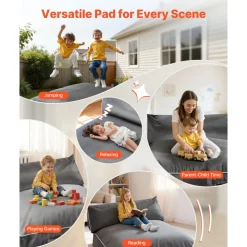 VEVOR Crash Pad, 5 x 4.5 ft Crash Pad for Kids Sensory with Foam Blocks and Washable Cover, Large Soft Foam Landing Zone Giant Pillow Mat, Sensory Room Equipment for Children Jumping, Relaxing & Play