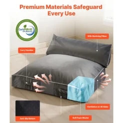 VEVOR Crash Pad, 5 x 4.5 ft Crash Pad for Kids Sensory with Foam Blocks and Washable Cover, Large Soft Foam Landing Zone Giant Pillow Mat, Sensory Room Equipment for Children Jumping, Relaxing & Play