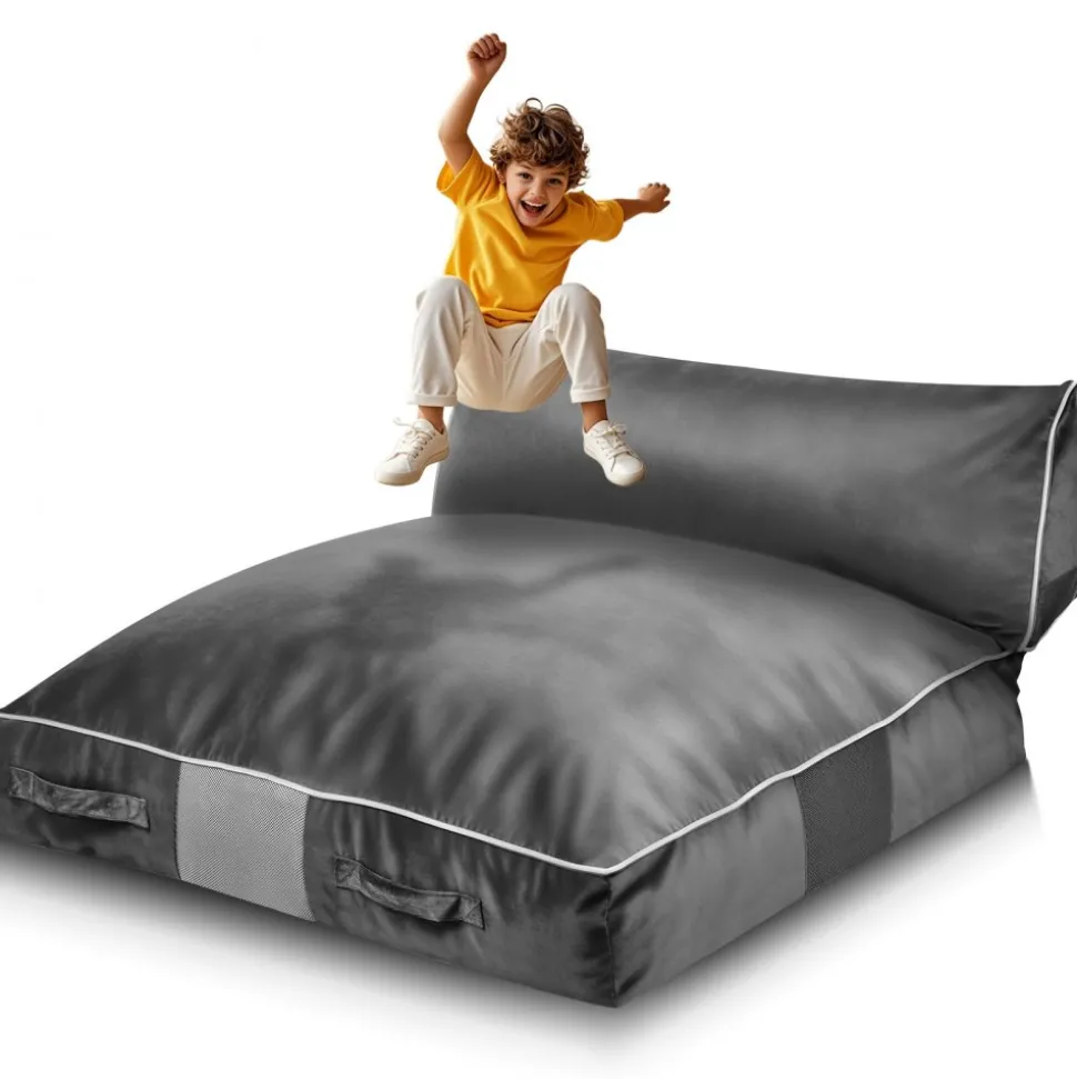 VEVOR Crash Pad, 5 x 4.5 ft Crash Pad for Kids Sensory with Foam Blocks and Washable Cover, Large Soft Foam Landing Zone Giant Pillow Mat, Sensory Room Equipment for Children Jumping, Relaxing & Play