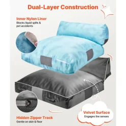 VEVOR Crash Pad, 5 x 4.5 ft Crash Pad for Kids Sensory with Foam Blocks and Washable Cover, Large Soft Foam Landing Zone Giant Pillow Mat, Sensory Room Equipment for Children Jumping, Relaxing & Play
