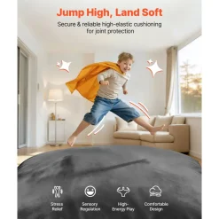 VEVOR Crash Pad, 5 x 4.5 ft Crash Pad for Kids Sensory with Foam Blocks and Washable Cover, Large Soft Foam Landing Zone Giant Pillow Mat, Sensory Room Equipment for Children Jumping, Relaxing & Play