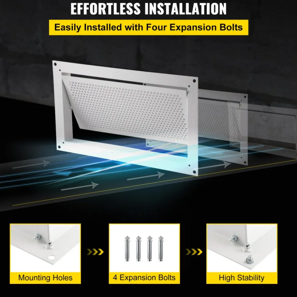 VEVOR Crawl Space Flood Vent Foundation Flood Vent 8"Height x 16"Width Wall Vent