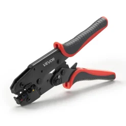 VEVOR Crimping Tool, 22-10 AWG Ratcheting Wire Crimper Tool, Labor-Saving Electrical Terminal Crimp Pliers with Clear Metric & AWG Markings, Quick Release, Adjustable Force for Multiple Terminals