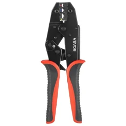VEVOR Crimping Tool, 22-10 AWG Ratcheting Wire Crimper Tool, Labor-Saving Electrical Terminal Crimp Pliers with Clear Metric & AWG Markings, Quick Release, Adjustable Force for Multiple Terminals