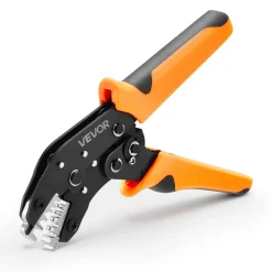 VEVOR Crimping Tool, 24-10 AWG Ratcheting Wire Crimper Tool, Labor-Saving Electrical Terminal Crimp Pliers with Clear Metric & AWG Markings, Quick Release, Adjustable Pressure for Multiple Terminals