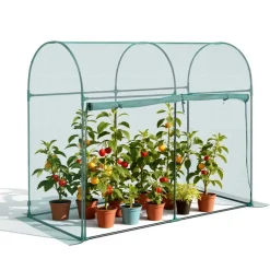 VEVOR Crop Cage, 5.9 x 2.98 x 4.9 ft Plant Protection Tent with Zippered Door, Wind-Resistant Tall Crop Cage, Easy to Install, Outdoor Raised Bed Cover with Frame, Plant Netting for Garden Patio Lawn