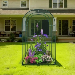 VEVOR Crop Cage, 5.9 x 2.98 x 4.9 ft Plant Protection Tent with Zippered Door, Wind-Resistant Tall Crop Cage, Easy to Install, Outdoor Raised Bed Cover with Frame, Plant Netting for Garden Patio Lawn