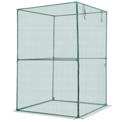 VEVOR Crop Cage, 3.9 x 3.9 x 5.9 ft Plant Protection Tent with Zippered Door, Wind-Resistant Tall Crop Cage, Easy to Install, Outdoor Raised Bed Cover, Tomato Plant Netting for Garden Patio Lawn