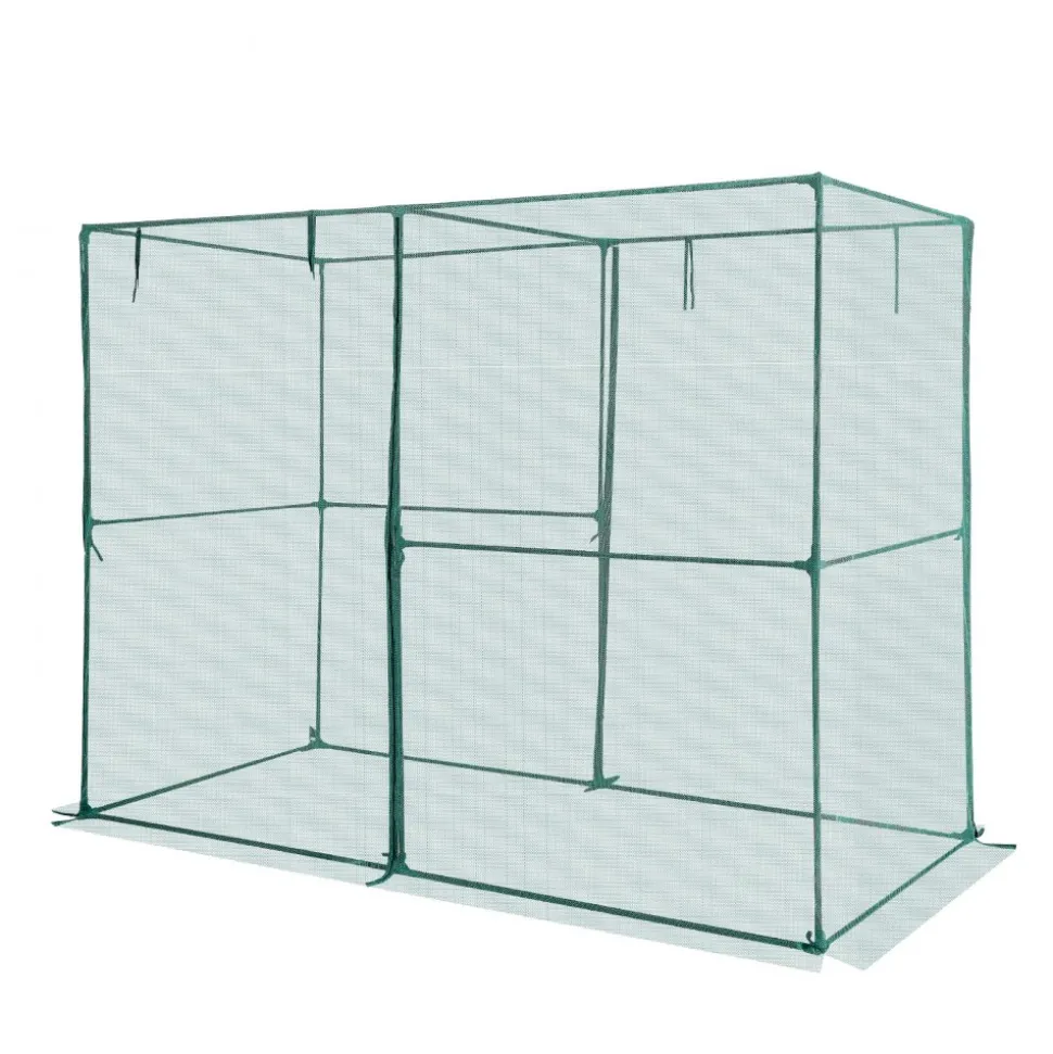 VEVOR Crop Cage, 7.8 x 3.9 x 5.9 ft Plant Protection Tent with Zippered Door, Wind-Resistant Tall Crop Cage, Easy to Install, Outdoor Raised Bed Cover, Tomato Plant Netting for Garden Patio Lawn