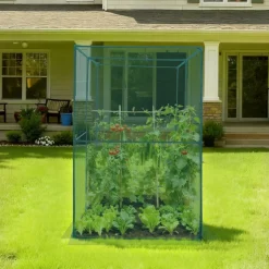 VEVOR Crop Cage, 7.8 x 3.9 x 5.9 ft Plant Protection Tent with Zippered Door, Wind-Resistant Tall Crop Cage, Easy to Install, Outdoor Raised Bed Cover, Tomato Plant Netting for Garden Patio Lawn
