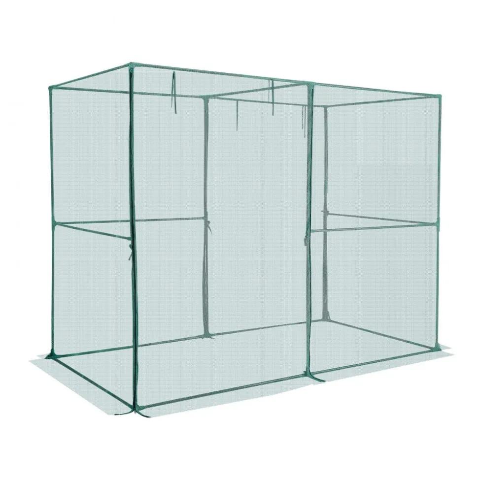 VEVOR Crop Cage, 7.8 x 3.9 x 5.9 ft Plant Protection Tent with Zippered Door, Wind-Resistant Tall Crop Cage, Easy to Install, Outdoor Raised Bed Cover, Tomato Plant Netting for Garden Patio Lawn
