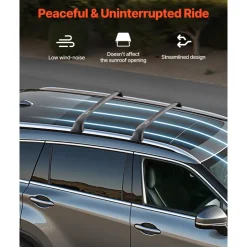 VEVOR Cross Bars Roof Racks, 165lbs Capacity, Compatible with Toyota Highlander 2014-2019 XLE, Limited, SE with Flush Roof Rails, Heavy Duty Aluminum Crossbar Racks Roof Rail Rooftop Luggage Canoe