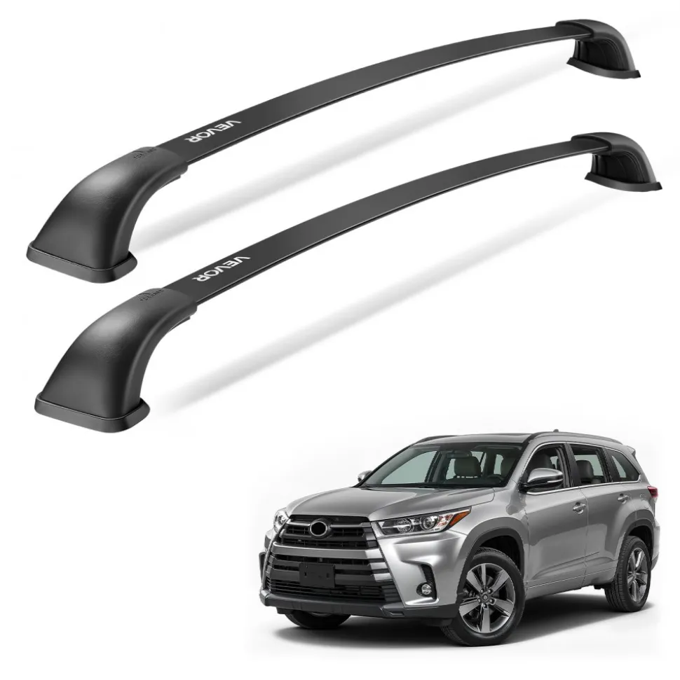 VEVOR Cross Bars Roof Racks, 165lbs Capacity, Compatible with Toyota Highlander 2014-2019 XLE, Limited, SE with Flush Roof Rails, Heavy Duty Aluminum Crossbar Racks Roof Rail Rooftop Luggage Canoe