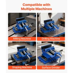 VEVOR Cross Slide Drill Press Vise, 4 Inch Jaw Width, 2 Way X-Y Axis Bench Vise, 3.5 Inch Max Jaw Opening, Heavy Duty Cast Iron, Workbench Vice Clamp, for Woodworking Drilling CNC Milling Machine