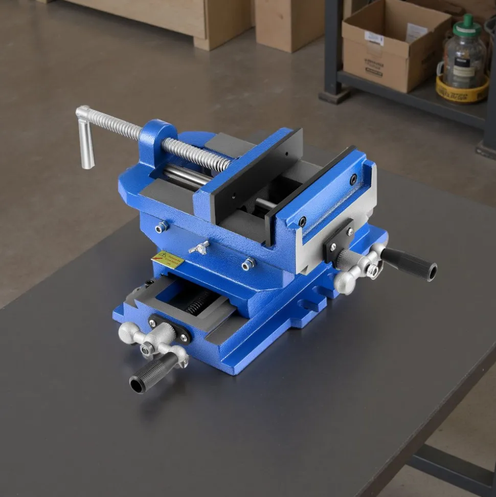 VEVOR Cross Slide Drill Press Vise, 4 Inch Jaw Width, 2 Way X-Y Axis Bench Vise, 3.5 Inch Max Jaw Opening, Heavy Duty Cast Iron, Workbench Vice Clamp, for Woodworking Drilling CNC Milling Machine