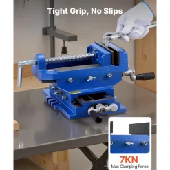 VEVOR Cross Slide Drill Press Vise, 4 Inch Jaw Width, 2 Way X-Y Axis Bench Vise, 3.5 Inch Max Jaw Opening, Heavy Duty Cast Iron, Workbench Vice Clamp, for Woodworking Drilling CNC Milling Machine