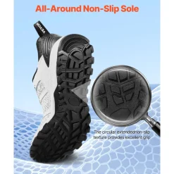 VEVOR Cross Training Shoes, M Width Sneakers US Size 10, Wide Toe Box Shoes with Arch Support & Adjustable Lace-up, Training Shoes for Running, Gymnastics, Dog Walking, and Weightlifting (White)