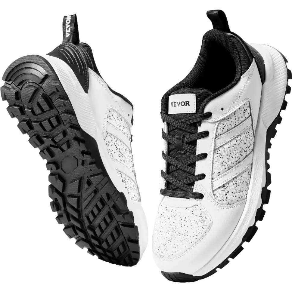 VEVOR Cross Training Shoes, M Width Sneakers US Size 10, Wide Toe Box Shoes with Arch Support & Adjustable Lace-up, Training Shoes for Running, Gymnastics, Dog Walking, and Weightlifting (White)