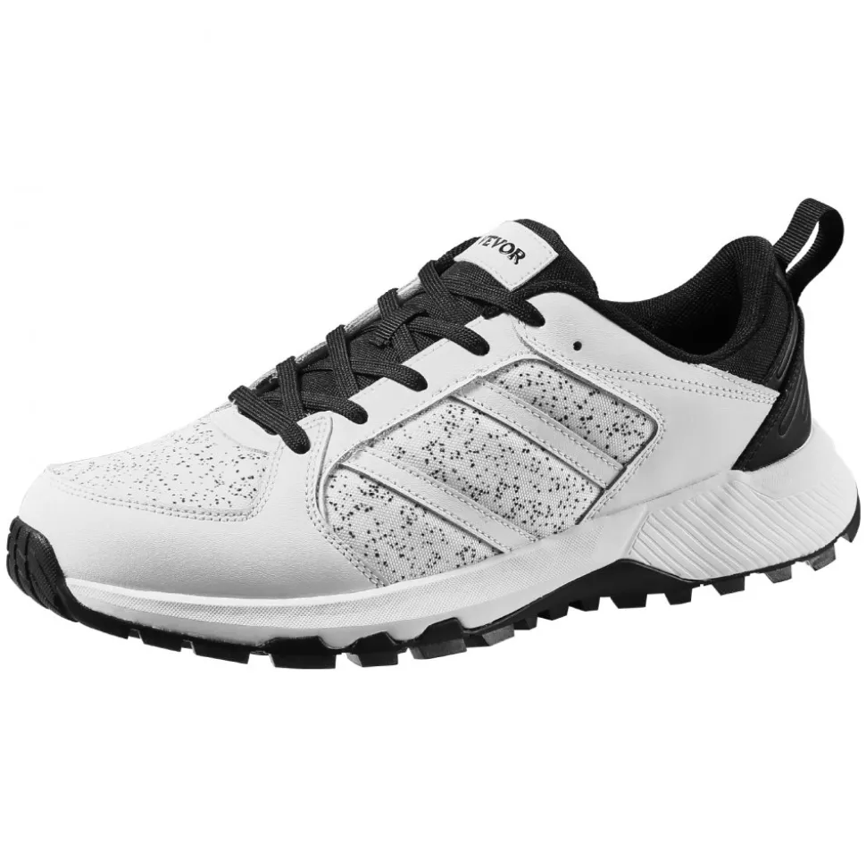 VEVOR Cross Training Shoes, W Width Sneakers US Size 8, Wide Toe Box Shoes with Arch Support & Adjustable Lace-up, Training Shoes for Running, Gymnastics, Dog Walking, and Weightlifting (White)