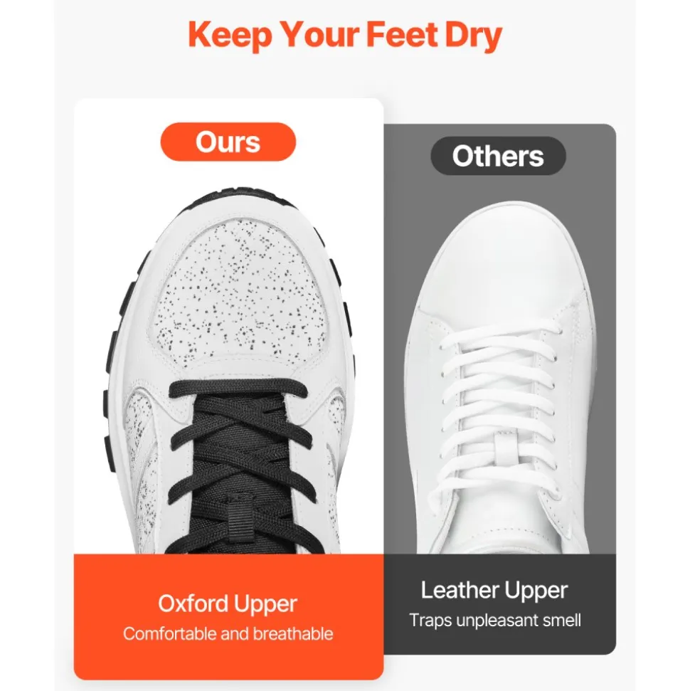 VEVOR Cross Training Shoes, W Width Sneakers US Size 8, Wide Toe Box Shoes with Arch Support & Adjustable Lace-up, Training Shoes for Running, Gymnastics, Dog Walking, and Weightlifting (White)