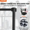 VEVOR Crowd Control Stanchions, 6-Pack Crowd Control Barriers, Carbon Steel Baking Painted Stanchion Queue Post with Sign Holder & 3PCS 6.5FT Retractable Belt, Belt Barrier Line Divider, Easy Assembly