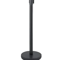 VEVOR Crowd Control Stanchion, Set of 6 Pieces Stanchion Set, Stanchion Set with 6.6 ft/2 m Black Retractable Belt, Black Crowd Control Barrier with Concrete and Metal Base - Easy Connect Assembly