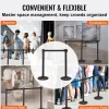 VEVOR Crowd Control Stanchions, 8-Pack Crowd Control Barriers with 4PCS 6.5FT Black Retractable Belts, Plastic Stanchion Queue Post, Belt Barriers Line Divider Stanchion Set for Airport, Exhibition
