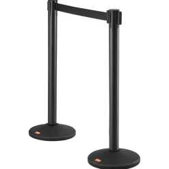 VEVOR Crowd Control Stanchions, 8-Pack Crowd Control Barriers with 4PCS 6.5FT Black Retractable Belts, Plastic Stanchion Queue Post, Belt Barriers Line Divider Stanchion Set for Airport, Exhibition