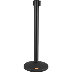 VEVOR Crowd Control Stanchions, 8-Pack Crowd Control Barriers with 4PCS 6.5FT Black Retractable Belts, Plastic Stanchion Queue Post, Belt Barriers Line Divider Stanchion Set for Airport, Exhibition