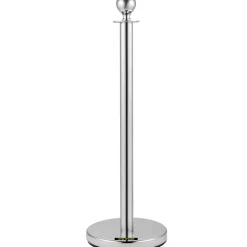 VEVOR Crowd Control Stanchion, Set of 2 Pieces Stanchion, Stanchion Set with 5 ft/1.5 m Black Velvet Rope, Silver Crowd Control Barrier with Sturdy Concrete and Metal Base – Easy Connect Assembly