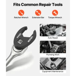 VEVOR Crowfoot Wrench Set, 1/2" and 3/8" Drive, 21-Piece Metric Dual-Drive Flare Nut Crows Foot Wrenches, with Storage Case, Dual Size Markings on Tools and Case, for Maintenance