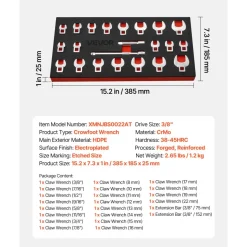 VEVOR Crowfoot Wrench Set, 3/8
